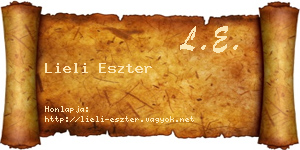 Lieli Eszter névjegykártya